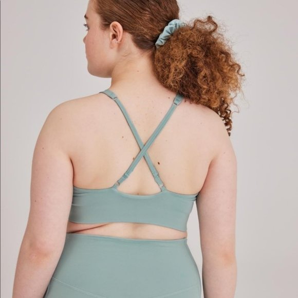Girlfriend Collective Topanga Green Pond Sports Bra - Picture 2 of 9